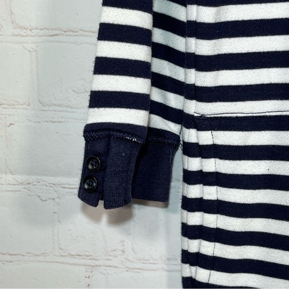 Gap Striped Hoodie Sweatshirt Womens Size Small Blue White Terrycloth Pockets - Picture 5 of 11